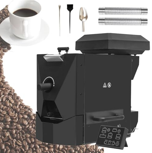 RSQQL 500g Automatic Coffee Roaster Machine, with Smoke Filter(Suitable for Light Roasting), Smoke Pipes (Suitable for Medium and Dark Roasting), for Home&Commercial Baking