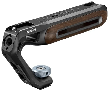 SMALLRIG Poignée Supérieure en Bois avec Support pour Griffe, Poignée Légère pour Cage de Caméra, capacité de Charge 10 kg, Trous de Positionnement 3/8-16 pour Arri et Trous Filetés 1/4-20-5250
