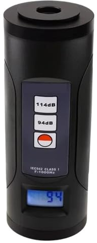 Fonometro, Calibratore digitale del fonometro da 94 dB e 114 dB, e for microfoni da 1/2 pollice e 1 pollice, misuratore di decibel del rumore.