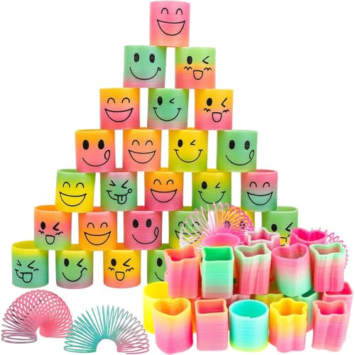 35 Mitgebsel Kindergeburtstag, Gastgeschenk Kindergeburtstag, 20x Lächelnde und 15x Fantasie-Spiralen, Party-Mitgebsel für Kinder, Kleine Geschenke für Kindergeburtstag, Farbenfrohe Mitbringsel