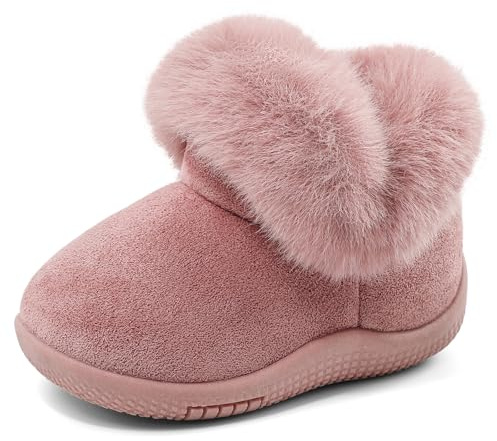 MK MATT KEELY Stövlar baby vinterskor flicka 0–5 år snöstövlar utomhus varma med mjuk halkfri gummisula, ROSA, 20 EU
