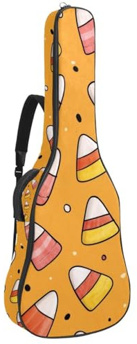 Gitarrentasche in voller Größe, wasserdichte Gitarren-Abdeckung, Tragetasche für akustische klassische E-Gitarren, Süßigkeiten-Mais-Halloween-Muster, Mehrfarbig 02, 42.9x16.9x4.7 in, Lässiger