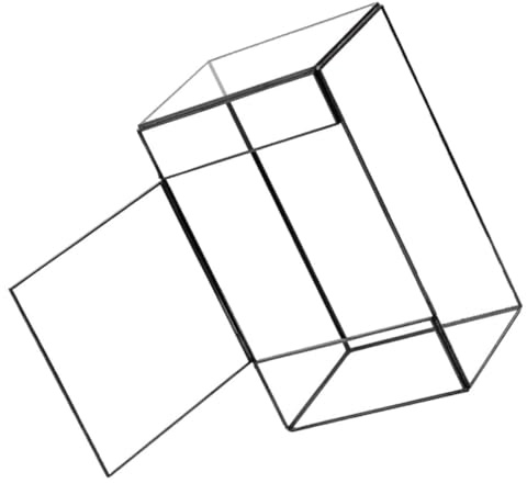 NOLITOY Handgefertigtes Geometrisches Glas Terrarium mit Zinnrahmen Kompakter Moos landschafts behälter für Desktop Dekoration Langlebig und Stilvoll für Wohnzimmer Schlafzimmer und