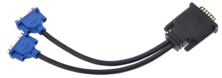 MOLUCKFU Adattatore Cavo Doppio Vga Femmina per Collegare Due Monitor Vga Compatibili Connettori Pin Maschio Nero e Blu Compatibile con Schede Video Desktop e Suncomputer