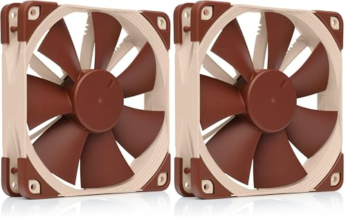 Noctua NF-F12 PWM, Ventilador Silencioso, 4 Pines (120 mm, Marrón) (Paquete de 2)