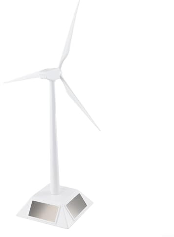 URPIZY Solar Windmühlen-Modell Für Schreibtisch & Bildung – Deko-Windrad Mit Solarantrieb, Weiß