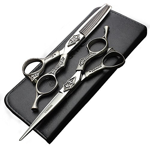 Tijeras de corte de pelo profesionales de 5,5/6 pulgadas, tijeras de corte de pelo afiladas de acero inoxidable, tijeras especiales para peluqueros (6 pulgadas - 2pc-D)