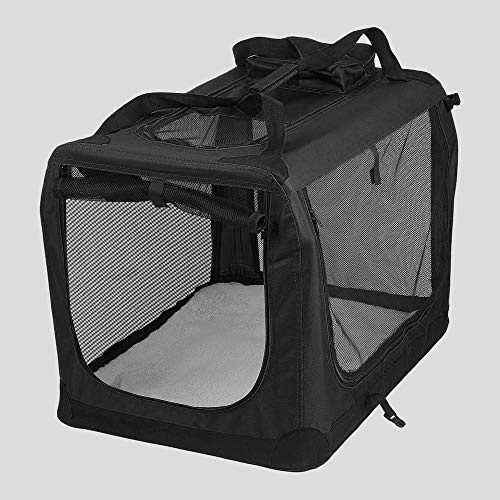 Petbarn Portable Soft Fabric Pet Carrier Folding Dog Cat Puppy Travel Transport Bag (Large, Black)