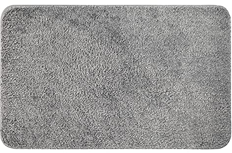 MIULEE Badezimmerteppich Teppich Badematte rutschfest Waschbar Badteppich Bettvorleger Badvorleger Saugfähige Duschvorleger Fussmatte für Wohnzimmer Schlafzimmer Badezimmer 40x60 cm Grau