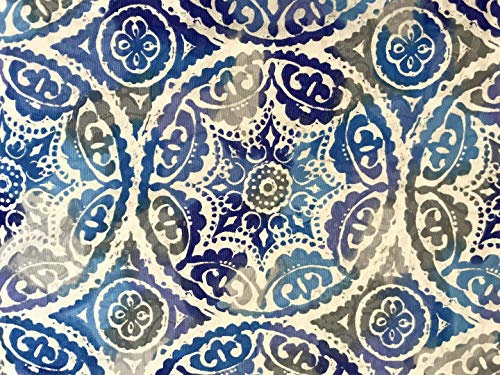 Stoffeldorado - Meterware Dekostoff, Mandala blau grau 280 cm Breite