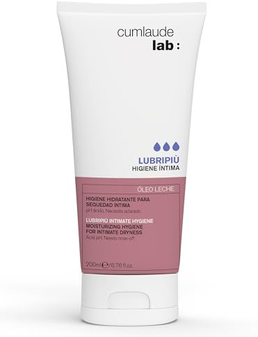 Cumlaude Lab - Lubripiù Óleo Higiene Íntima, Leche Limpiadora Externa, con Ácido Hialurónico, Ácido Láctico y Aceites Vegetales, Calma e Hidrata la Zona Íntima Femenina - 200 ml