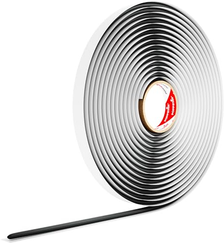 POPPSTAR Butylrundschnur Klebeband (10 m x 10 mm) Dichtband selbstklebend, rund, Farbe schwarz