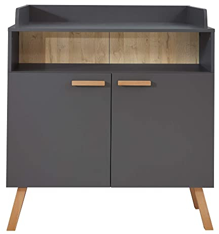 trendteam smart living - Wickelkommode Kommode - Babyzimmer - Mats - Aufbaumaß (BxHxT) 96 x 105 x 78 cm - Farbe Grau - 197663021