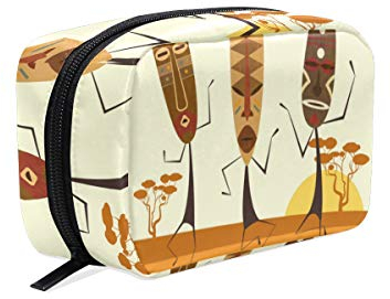 FANTAZIO Kosmetiktaschen für Frauen Afrikanische Masken Make-up Taschen