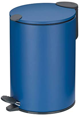 kela Kosmetikeimer Mats, 3 L, Ø 17 cm, Metall, meerblau, Silent-Close, herausnehmbarer Inneneimer mit Tragehenkel, rutschhemmender Boden, 23612