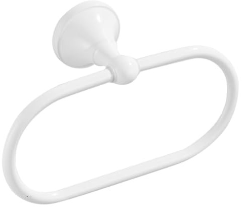IMIKEYA Wand-Montiert Handtuch Ring Edelstahl Handtuch Haken Moderne Hand Halter für Bad Küche Weiß
