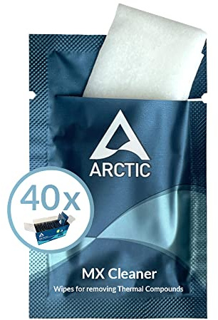Arctic MX Cleaner (40 pièces) - Chiffons de Nettoyage pour enlever la pâte Thermique, 11,5 x 11,5 cm Noir