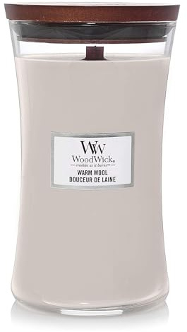WoodWick WW CANDLE LARGE WARM WOOL 1725423E, 10.2cm x 10.2cm x 17.8cm