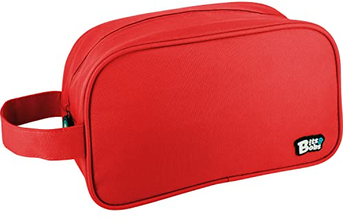 Grafoplás Bits & Bobs fyrkantig necessär med sidohandtag, 28 x 18 x 10 cm, röd, 28x18x10cm, Kvadratisk necessär med sidohandtag