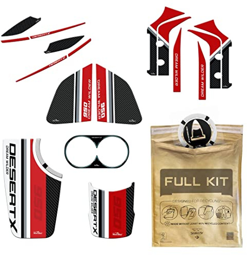 Resin Bike Autocollant Moto Compatibles avec Ducati DesertX 2022-2026. Protection de Bouchon de Réservoir, Réservoir et Plaque de Direction Contre Chocs et Éraflures. Kit Autocollant 3D Résinés