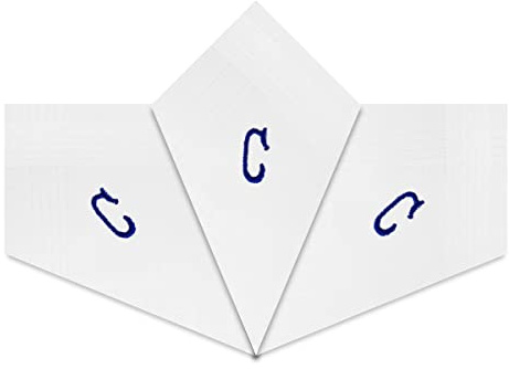 Warwick & Vance Taschentücher für Herren und Herren, Satin, mit blauen gestickten Initialen, 3 Stück
