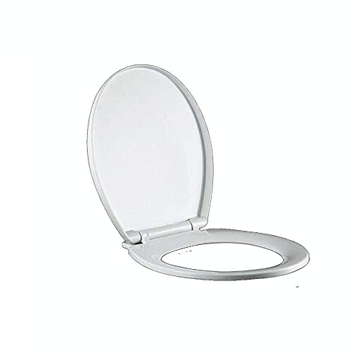 Samnuerly Asiento de Inodoro Universal Tapa de Inodoro empotrada Antibacteriano Grueso Blanco PP Cubierta B-46cm * 37.2cm (A 42cm * 36cm)
