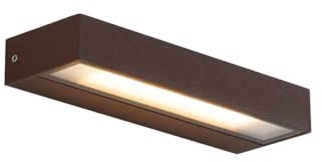 Qazqa led Modern, Minimalistisch außen Wandleuchte, Außenlampe, Wandlampe für den Garten - Hannah - Rostbraun, Landhausstil, inkl. 12W integrierter LED, 22cm, IP65