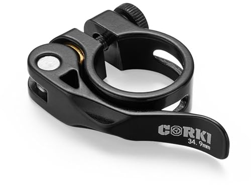 Corki Cycles Schnellspanner Fahrrad Sattelstützenklemme Sandstrahlen Eloxierte Aluminiumlegierung 34,9 MM Schwarz KC89