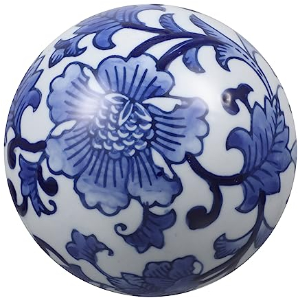 Mipcase Chinesische Stil Keramik Kugeln Schwimmend Blaue Weiß Porzellan Dekokugeln Für Aquarium Wohnzimmer Tisch Gartendekoration