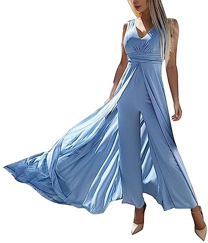 Sommer Jumpsuit Damen Playsuit Romper - Abendmode, Blau Hochzeit, Kleider Zum 18 Geburtstag, Rosa Hochzeit, Latzhose, Kurzarm