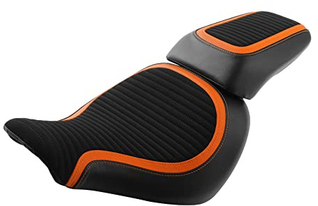 TCT-MOTORPARTS Driver Passenger 2-Up Seat Fits for Harley Fat Boy 114 FLFBS 2018-2025 Red Stitches