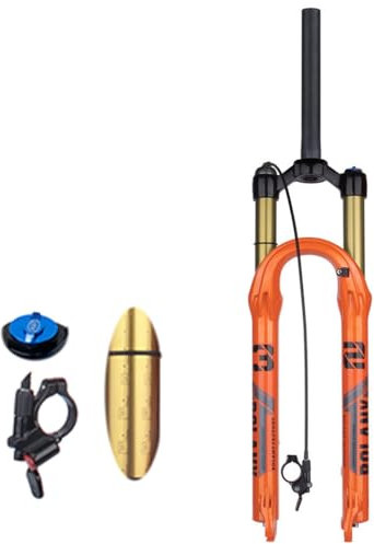 TS TAC-SKY Leichte Magnesiumlegierung Schnellspanner Fahrradgabel 27.5/29inch 120mm Federweg Öl Fahrrad Luftgabel Luftfederung (Color : Orange, Size : 29 inch Straight Remote)