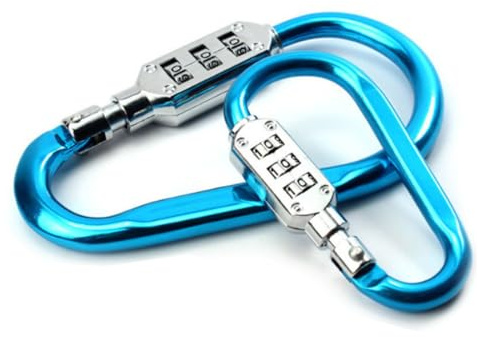 Combination Locking Carabiner Keybuckle Clip - 3-Digit Code Resettable Luggage Lock Keychain for Backpack Travel Outdoor