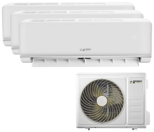 Green Electric Plus Condizionatore Climatizzatore Trial Split 9000 + 9000 + 9000 BTU, Wi-Fi R32, Efficienza Energetica A++/A+, Tre Unità Interne e 1 Unità Esterna, con Telecomando, Basso Consumo