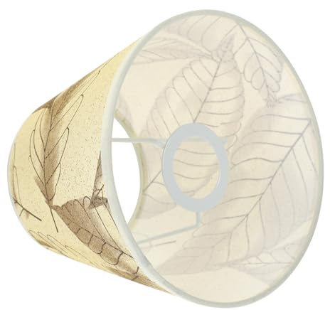 HOMSFOU Blatt Lampenschirm Aus Stoff Für Tischlampen Und Stehleuchten E27 Dekorativer Lampenschirm Für Wohnzimmer Und Schlafzimmer 7.5 Zoll Modern Und Minimalistisch