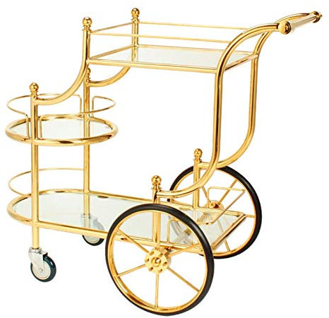 OLSKFUH Barwagen, Flaschen- und Weinregal, 3-stufiger Rollwagen aus Edelstahl, Küchenwagen, Servierwagen, Catering-Aufbewahrungswagen, geeignet für Küche, Ho