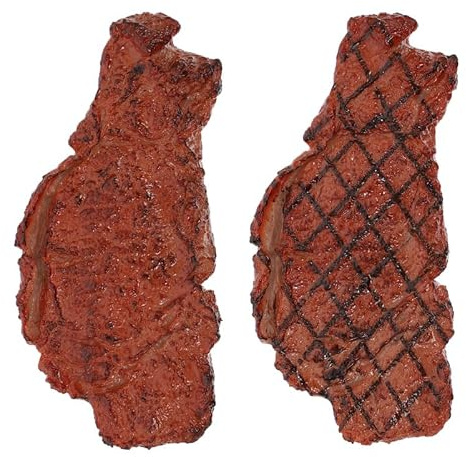 VICASKY Steak Künstliches Modell Simulation Essen Attrappe Grill Toy Barbecue Toys 2st Food-Modell Lebensechtes Lebensmittelspielzeug Gefälschtes Faux Fleisch Lebensmittelmodell Dekoratives Vorgeben