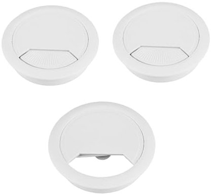 3 Pcs Pasacables Mesa, Pasacables de Escritorio, Ojal de Escritorio de 60mm Pasacables, Pasacables Escritorio Blancos, Pasacables Redondos, Tapa Pasa Cables para Escritorio como Embellecedor