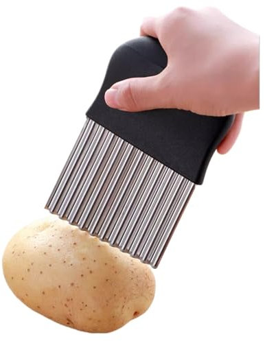 NJNNN Coupe-Frites ondulé en Acier Inoxydable, Coupe-Pommes de Terre, Couteau à découper, for légumes, Chips de Carottes et Fruits, 14 cm