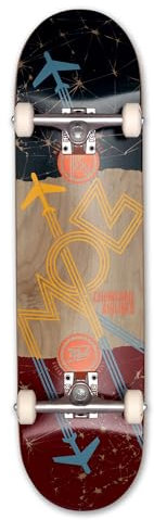 Mob Skateboard Airlines 8.125 Complete - Komplettboard 32 x 8.125 Zoll - Holzboard aus Ahornholz - fertig montiert - Skateboard für Jugendliche, Erwachsene, Anfänger, Profis - Flugzeuge Chemtrails