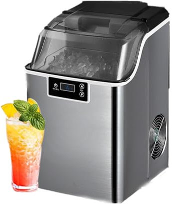 Macchina per il ghiaccio da banco, 25 kg in 24 ore, macchina per il ghiaccio autopulente, cubetti pronti in 12 minuti, display a LED, serbatoio dell'acqua da 2,3 l, macchina per il ghiaccio per la c