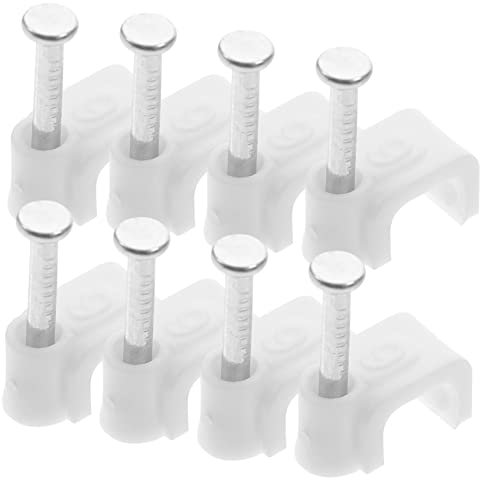 Vaguelly 500piezas Grapas Cables Eléctricos Clips Abrazadera Cable Sujetacables Ethernet