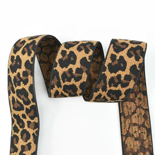 Bande élastique léopard 2/5/10 m, 15-50 mm, jacquard, pour couture, vêtements, pantalons de yoga, ceintures, ruban extensible, accessoires de bricolage, 15 mm, 10 mètres