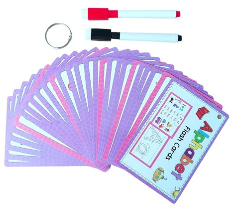 Cartes Flash Alphabet – Ensemble de Reconnaissance des Lettres de l'alphabet – Cadeaux éducatifs préscolaires, Carte effaçable, Durable pour Les Tout-Petits | Développement Amusant pour Les à
