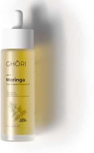 Ghori Moringa kallpressad miracle oil | Frizz-Free Hair, Shine & Smoothne | Hair Growth & Scalp Nourishment | Healthy, Clear Skin | 59 ml