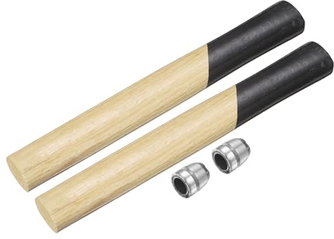 sourcing map 2pcs Wood Sledge Hammer Handle 11.4 Hammer Wooden Replacement Handles with Round Wedges for 4lb Round Octagonal Head Decking Framing Carpentry Construction DIY Sledge Axe Tools