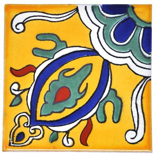Tumia LAC Handgefertigte mexikanische Talavera Fliesen Authentischer Stil Orlando Keramikfliesen für Kunsthandwerk, Küchenrückwand, Wandfliesen und Heimwerker Projekte