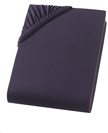 Split Topper Spannbettlaken/Spannbetttuch - Jersey - 180x200-200x200 cm - 10cm Steghöhe - 160 g/m² - Boxspringbett - Rundumgummi (schwarz)