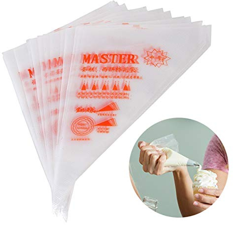 Pastry Bag Pastry Crimpers, 200 Pcs Small 8 Inch Disposable Pastry Decorating Bags, Professional Icing Piping Bag For Macarons Cookies Baking Cupcakes, Clear (Small)