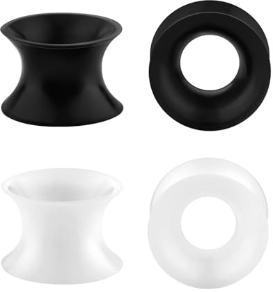 Longbeauty 2 Paare Extra Weiche Silikon Flesh Tunnel Plug Double Flared 3-25mm